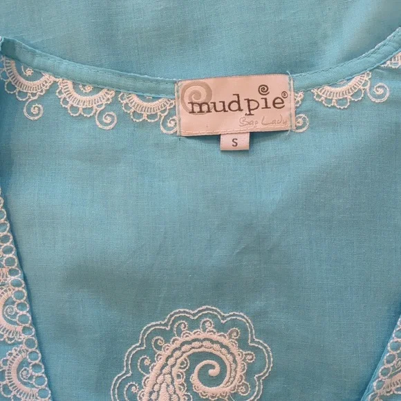 Mud Pie Blue and White Tunic Top Small - Picture 13 of 15